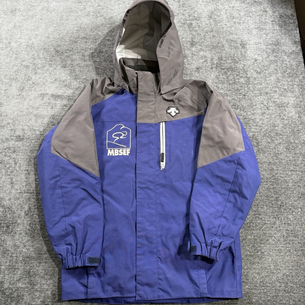 Descente Ski Jacket Junior Size Boys 16 Insulated Blue & Gray MBSEF Winter Snow